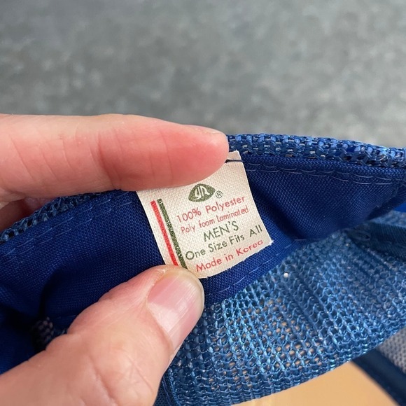 Vintage Ute Iowa 1984 Centennial State Bank Snapback Trucker Hat Blue White 80s - Picture 9 of 10